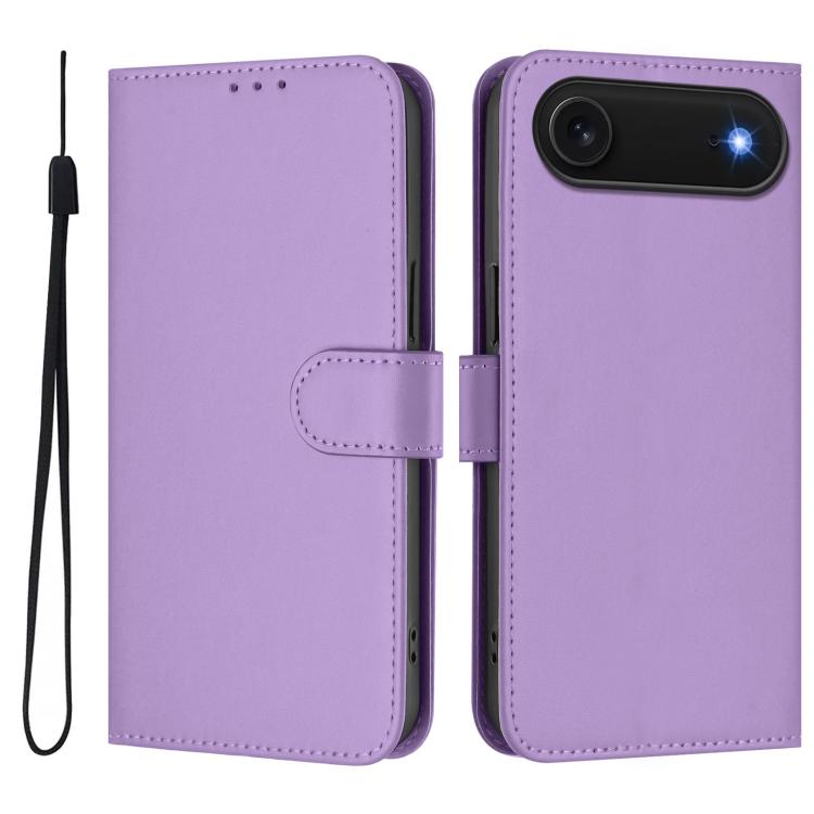 皮膚觸感純色皮革手機殼附掛繩，適用於iPhone Air、iPhone 16 Pro Max