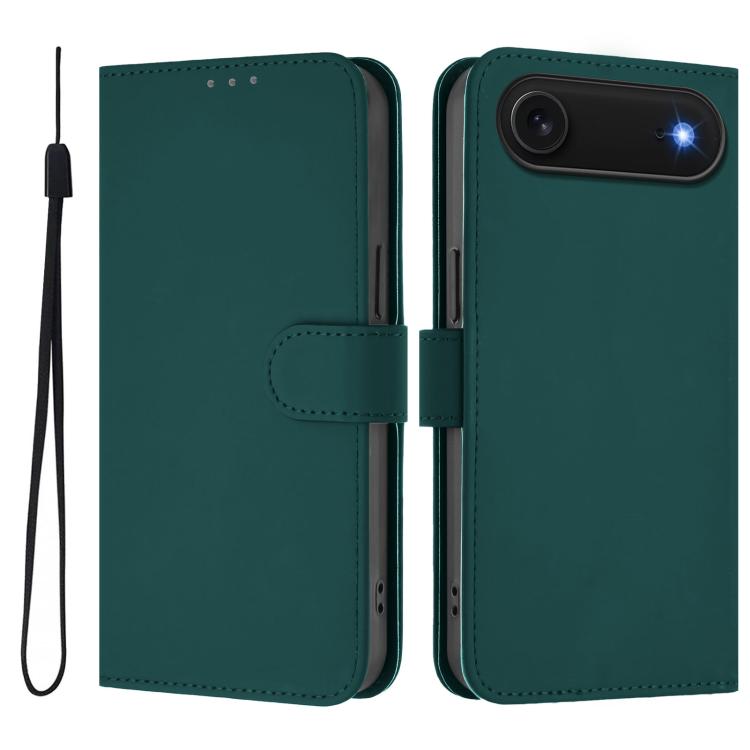 皮膚觸感純色皮革手機殼附掛繩，適用於iPhone Air、iPhone 16 Pro Max