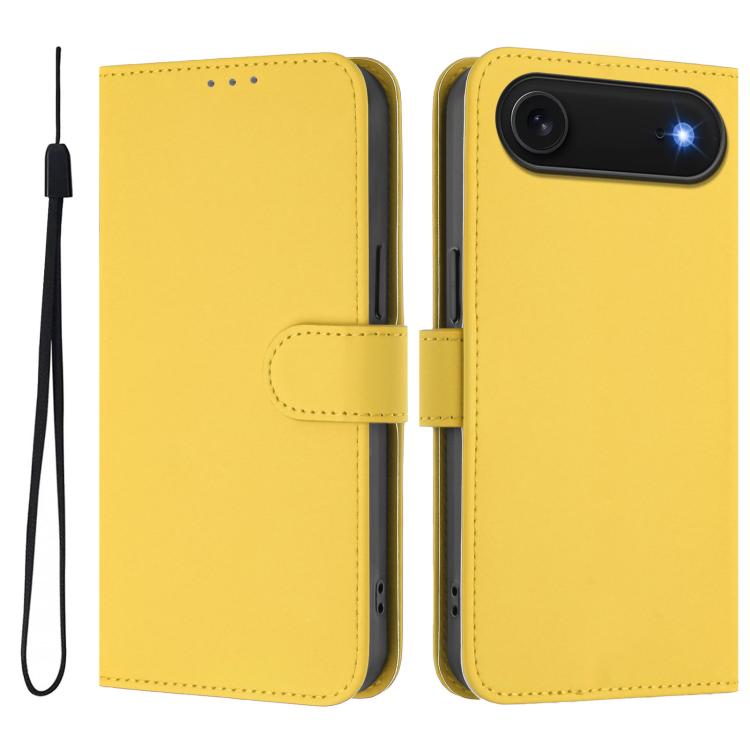 皮膚觸感純色皮革手機殼附掛繩，適用於iPhone Air、iPhone 16 Pro Max