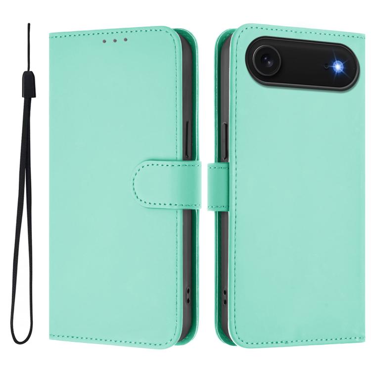 皮膚觸感純色皮革手機殼附掛繩，適用於iPhone Air、iPhone 16 Pro Max