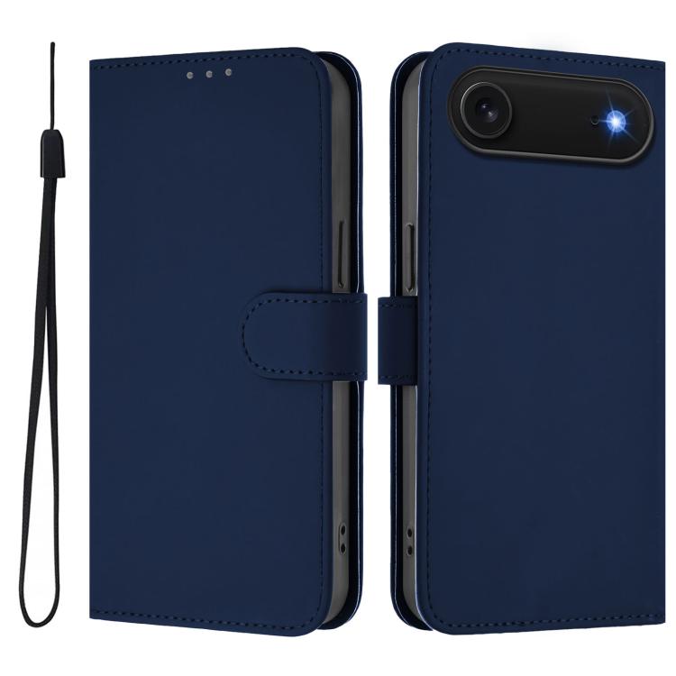 皮膚觸感純色皮革手機殼附掛繩，適用於iPhone Air、iPhone 16 Pro Max