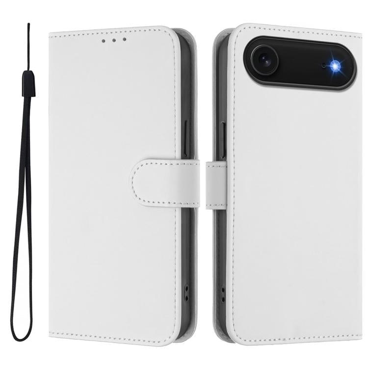 皮膚觸感純色皮革手機殼附掛繩，適用於iPhone Air、iPhone 16 Pro Max