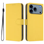 皮膚觸感純色皮革手機殼附掛繩，適用於iPhone 17e / 16e、iPhone 17 Pro Max