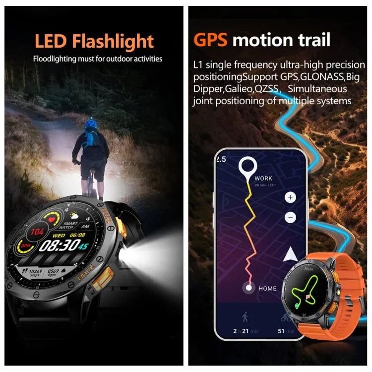 LEMFO K67 1.43 吋 AMOLED 螢幕 GPS 運動智慧手錶，支援藍牙通話 / 健康監測