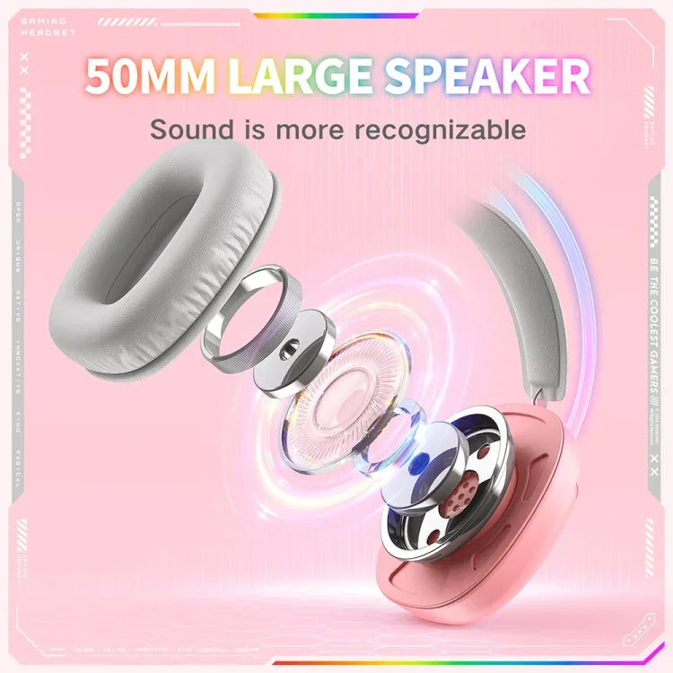 ONIKUMA X33 頭戴式 RGB 燈電競遊戲耳機，線長：2m，X33