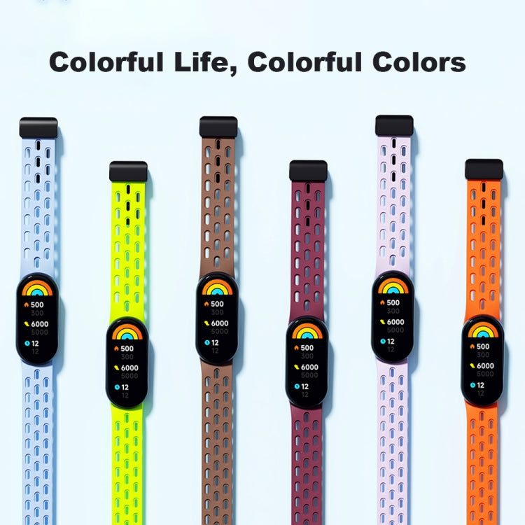 Magnetic Folding Buckle Silicone Watch Band, For Xiaomi Smart Band 9