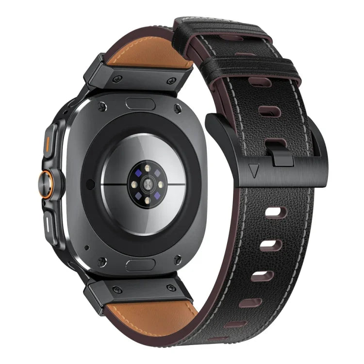 機械風格皮革錶帶，適用於 Samsung Galaxy Watch Ultra 47mm / Ultra 2025