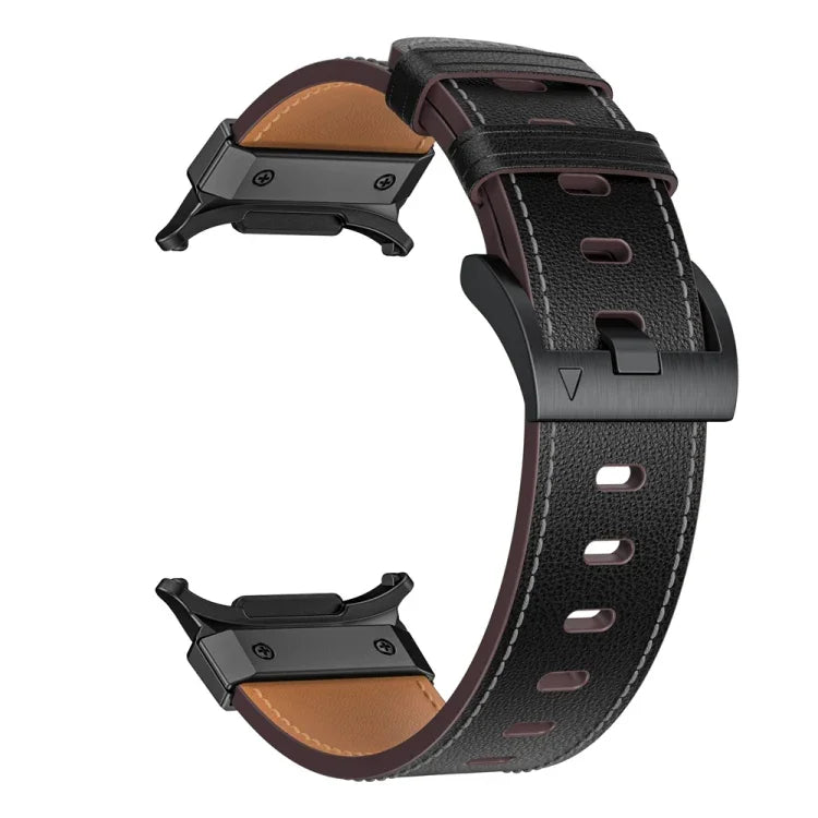 機械風格皮革錶帶，適用於 Samsung Galaxy Watch Ultra 47mm / Ultra 2025