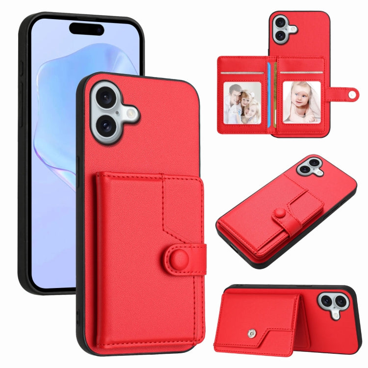 按鈕卡包RFID防盜手機殼，適用於iPhone 17 Pro Max、iPhone 17 Pro、iPhone 17、iPhone Air、iPhone 16 Pro Max、iPhone 16 Pro、iPhone 16 Plus、iPhone 16