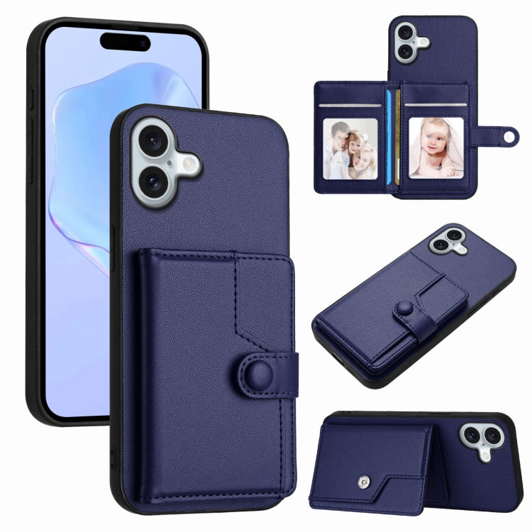 按鈕卡包RFID防盜手機殼，適用於iPhone 17 Pro Max、iPhone 17 Pro、iPhone 17、iPhone Air、iPhone 16 Pro Max、iPhone 16 Pro、iPhone 16 Plus、iPhone 16