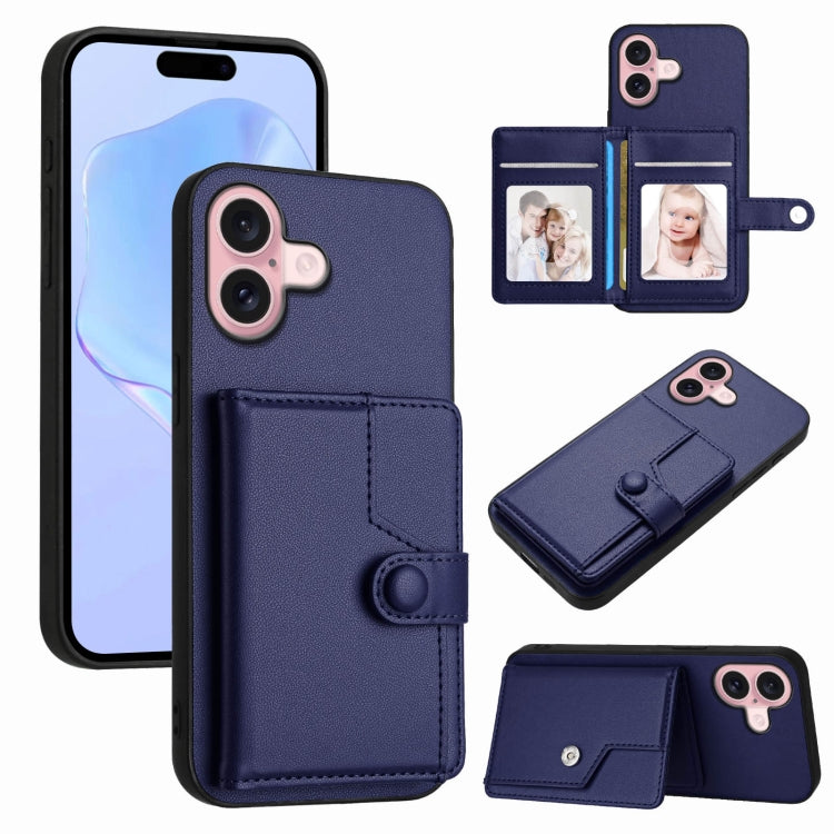 按鈕卡包RFID防盜手機殼，適用於iPhone 17 Pro Max、iPhone 17 Pro、iPhone 17、iPhone Air、iPhone 16 Pro Max、iPhone 16 Pro、iPhone 16 Plus、iPhone 16