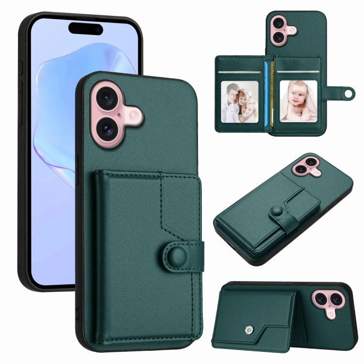 按鈕卡包RFID防盜手機殼，適用於iPhone 17 Pro Max、iPhone 17 Pro、iPhone 17、iPhone Air、iPhone 16 Pro Max、iPhone 16 Pro、iPhone 16 Plus、iPhone 16