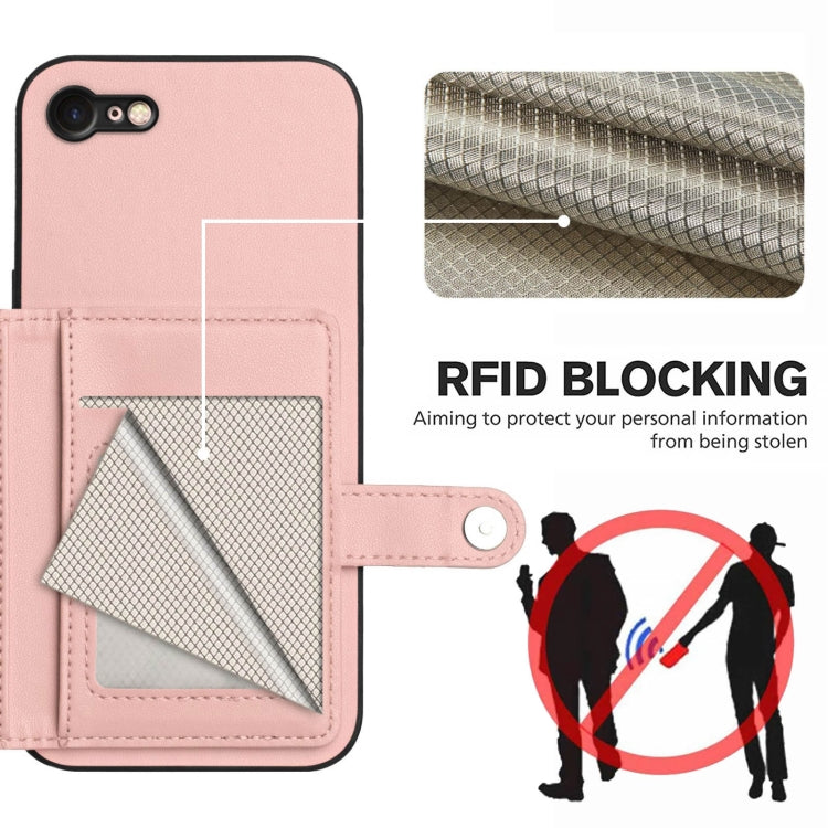 按鈕卡包RFID防盜手機殼，適用於iPhone SE 2022 / 2020、iPhone 13 Pro Max、iPhone 13 Pro、iPhone 13、iPhone 13 mini、iPhone 12、iPhone 12 Pro Max、iPhone 12 Pro