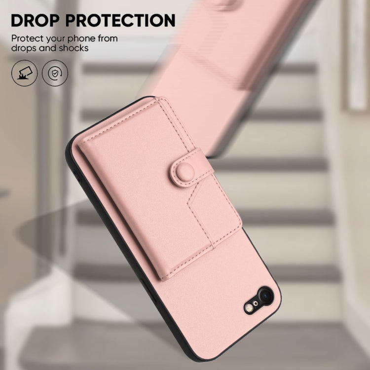 按鈕卡包RFID防盜手機殼，適用於iPhone SE 2022 / 2020、iPhone 13 Pro Max、iPhone 13 Pro、iPhone 13、iPhone 13 mini、iPhone 12、iPhone 12 Pro Max、iPhone 12 Pro