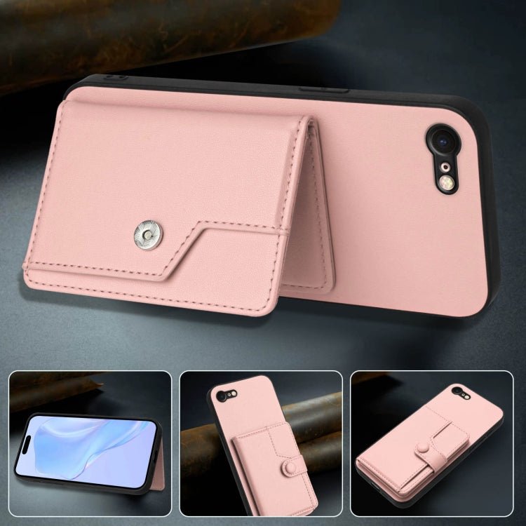 按鈕卡包RFID防盜手機殼，適用於iPhone SE 2022 / 2020、iPhone 13 Pro Max、iPhone 13 Pro、iPhone 13、iPhone 13 mini、iPhone 12、iPhone 12 Pro Max、iPhone 12 Pro