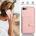 按鈕卡包RFID防盜手機殼，適用於iPhone SE 2022 / 2020、iPhone 13 Pro Max、iPhone 13 Pro、iPhone 13、iPhone 13 mini、iPhone 12、iPhone 12 Pro Max、iPhone 12 Pro