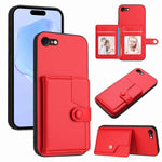 按鈕卡包RFID防盜手機殼，適用於iPhone SE 2022 / 2020、iPhone 13 Pro Max、iPhone 13 Pro、iPhone 13、iPhone 13 mini、iPhone 12、iPhone 12 Pro Max、iPhone 12 Pro