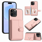 按鈕卡包RFID防盜手機殼，適用於iPhone SE 2022 / 2020、iPhone 13 Pro Max、iPhone 13 Pro、iPhone 13、iPhone 13 mini、iPhone 12、iPhone 12 Pro Max、iPhone 12 Pro