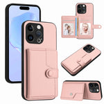 按鈕卡包RFID防盜手機殼，適用於iPhone SE 2022 / 2020、iPhone 13 Pro Max、iPhone 13 Pro、iPhone 13、iPhone 13 mini、iPhone 12、iPhone 12 Pro Max、iPhone 12 Pro
