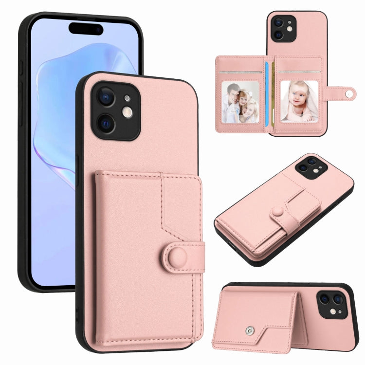 按鈕卡包RFID防盜手機殼，適用於iPhone SE 2022 / 2020、iPhone 13 Pro Max、iPhone 13 Pro、iPhone 13、iPhone 13 mini、iPhone 12、iPhone 12 Pro Max、iPhone 12 Pro