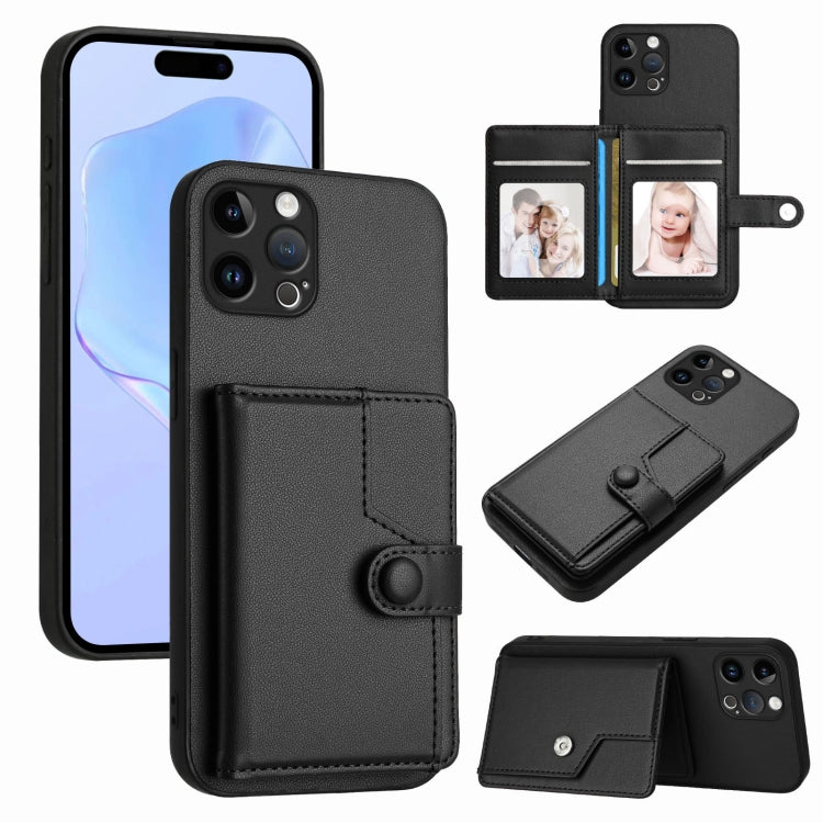 按鈕卡包RFID防盜手機殼，適用於iPhone SE 2022 / 2020、iPhone 13 Pro Max、iPhone 13 Pro、iPhone 13、iPhone 13 mini、iPhone 12、iPhone 12 Pro Max、iPhone 12 Pro
