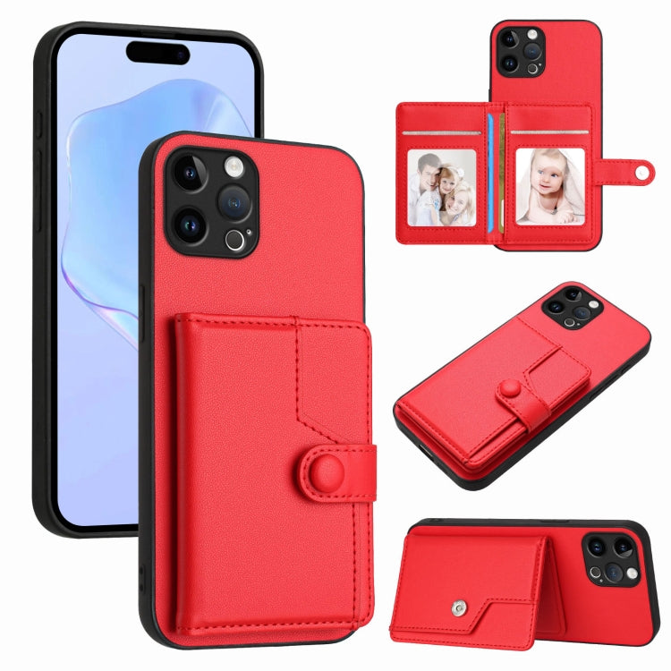 按鈕卡包RFID防盜手機殼，適用於iPhone SE 2022 / 2020、iPhone 13 Pro Max、iPhone 13 Pro、iPhone 13、iPhone 13 mini、iPhone 12、iPhone 12 Pro Max、iPhone 12 Pro