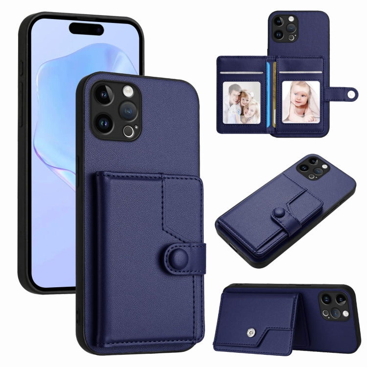 按鈕卡包RFID防盜手機殼，適用於iPhone SE 2022 / 2020、iPhone 13 Pro Max、iPhone 13 Pro、iPhone 13、iPhone 13 mini、iPhone 12、iPhone 12 Pro Max、iPhone 12 Pro