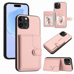 按鈕卡包RFID防盜手機殼，適用於iPhone SE 2022 / 2020、iPhone 13 Pro Max、iPhone 13 Pro、iPhone 13、iPhone 13 mini、iPhone 12、iPhone 12 Pro Max、iPhone 12 Pro