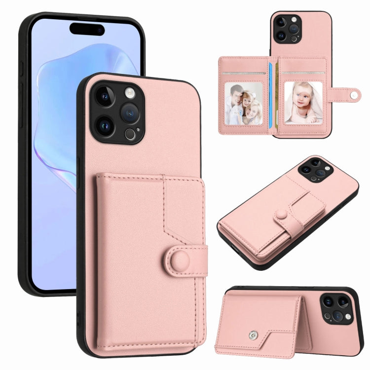 按鈕卡包RFID防盜手機殼，適用於iPhone SE 2022 / 2020、iPhone 13 Pro Max、iPhone 13 Pro、iPhone 13、iPhone 13 mini、iPhone 12、iPhone 12 Pro Max、iPhone 12 Pro