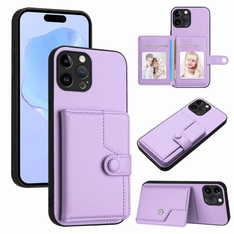 按鈕卡包RFID防盜手機殼，適用於iPhone SE 2022 / 2020、iPhone 13 Pro Max、iPhone 13 Pro、iPhone 13、iPhone 13 mini、iPhone 12、iPhone 12 Pro Max、iPhone 12 Pro
