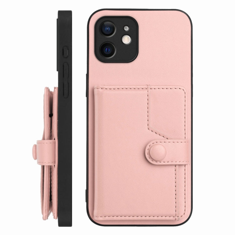 按鈕卡包RFID防盜手機殼，適用於iPhone 12 mini、iPhone 11 Pro Max、iPhone 11、iPhone 11 Pro、iPhone XS / X、iPhone XR、iPhone XS Max、iPhone 8 Plus / 7 Plus