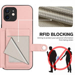 按鈕卡包RFID防盜手機殼，適用於iPhone 12 mini、iPhone 11 Pro Max、iPhone 11、iPhone 11 Pro、iPhone XS / X、iPhone XR、iPhone XS Max、iPhone 8 Plus / 7 Plus
