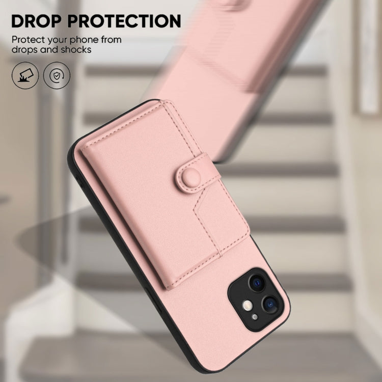 按鈕卡包RFID防盜手機殼，適用於iPhone 12 mini、iPhone 11 Pro Max、iPhone 11、iPhone 11 Pro、iPhone XS / X、iPhone XR、iPhone XS Max、iPhone 8 Plus / 7 Plus