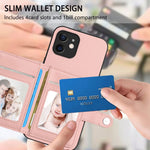 按鈕卡包RFID防盜手機殼，適用於iPhone 12 mini、iPhone 11 Pro Max、iPhone 11、iPhone 11 Pro、iPhone XS / X、iPhone XR、iPhone XS Max、iPhone 8 Plus / 7 Plus