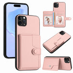 按鈕卡包RFID防盜手機殼，適用於iPhone 12 mini、iPhone 11 Pro Max、iPhone 11、iPhone 11 Pro、iPhone XS / X、iPhone XR、iPhone XS Max、iPhone 8 Plus / 7 Plus