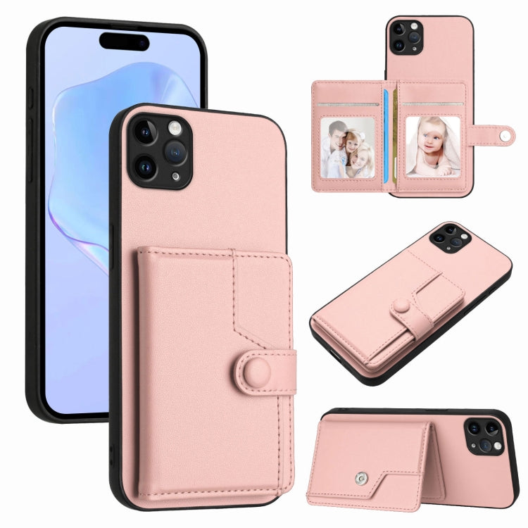 按鈕卡包RFID防盜手機殼，適用於iPhone 12 mini、iPhone 11 Pro Max、iPhone 11、iPhone 11 Pro、iPhone XS / X、iPhone XR、iPhone XS Max、iPhone 8 Plus / 7 Plus