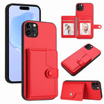 按鈕卡包RFID防盜手機殼，適用於iPhone 12 mini、iPhone 11 Pro Max、iPhone 11、iPhone 11 Pro、iPhone XS / X、iPhone XR、iPhone XS Max、iPhone 8 Plus / 7 Plus