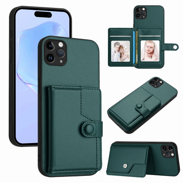 按鈕卡包RFID防盜手機殼，適用於iPhone 12 mini、iPhone 11 Pro Max、iPhone 11、iPhone 11 Pro、iPhone XS / X、iPhone XR、iPhone XS Max、iPhone 8 Plus / 7 Plus