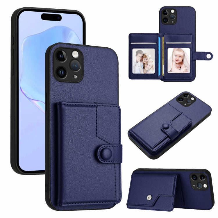 按鈕卡包RFID防盜手機殼，適用於iPhone 12 mini、iPhone 11 Pro Max、iPhone 11、iPhone 11 Pro、iPhone XS / X、iPhone XR、iPhone XS Max、iPhone 8 Plus / 7 Plus
