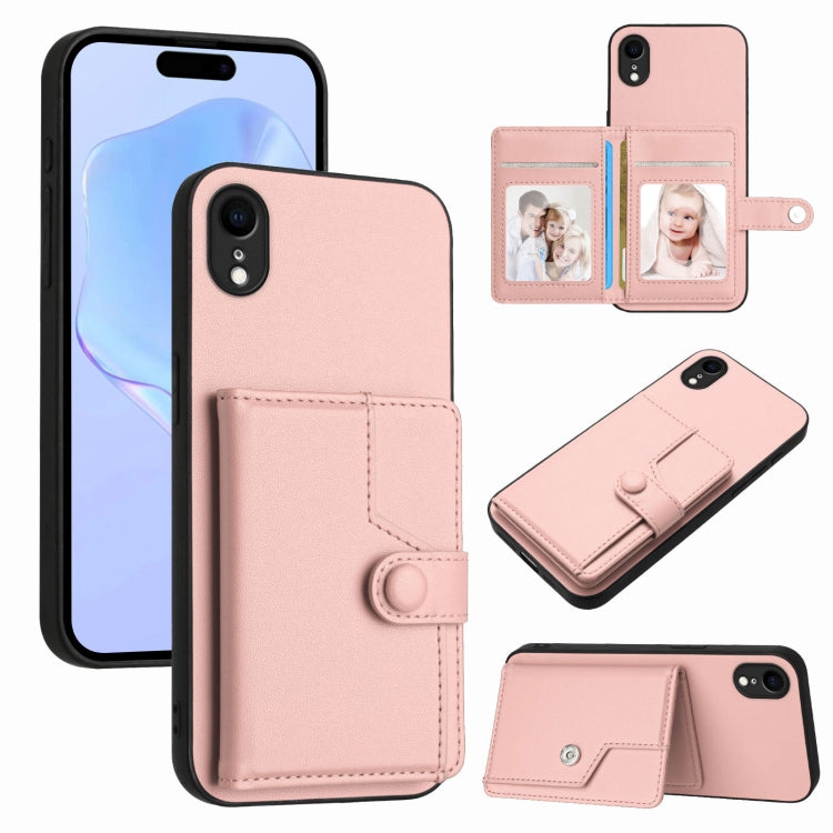 按鈕卡包RFID防盜手機殼，適用於iPhone 12 mini、iPhone 11 Pro Max、iPhone 11、iPhone 11 Pro、iPhone XS / X、iPhone XR、iPhone XS Max、iPhone 8 Plus / 7 Plus
