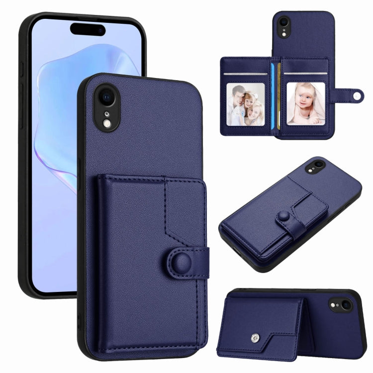 按鈕卡包RFID防盜手機殼，適用於iPhone 12 mini、iPhone 11 Pro Max、iPhone 11、iPhone 11 Pro、iPhone XS / X、iPhone XR、iPhone XS Max、iPhone 8 Plus / 7 Plus