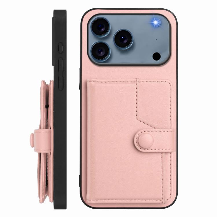 按鈕卡包RFID防盜手機殼，適用於iPhone 17 Pro Max、iPhone 17 Pro、iPhone 17、iPhone Air、iPhone 16 Pro Max、iPhone 16 Pro、iPhone 16 Plus、iPhone 16