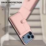 按鈕卡包RFID防盜手機殼，適用於iPhone 17 Pro Max、iPhone 17 Pro、iPhone 17、iPhone Air、iPhone 16 Pro Max、iPhone 16 Pro、iPhone 16 Plus、iPhone 16