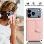 按鈕卡包RFID防盜手機殼，適用於iPhone 17 Pro Max、iPhone 17 Pro、iPhone 17、iPhone Air、iPhone 16 Pro Max、iPhone 16 Pro、iPhone 16 Plus、iPhone 16