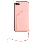 皮膚觸感四卡槽手機殼附手腕帶，適用於 iPhone 7 / 8 / SE 2020 2022、iPhone 13 Pro Max、iPhone 13 Pro、iPhone 13、iPhone 13 mini、iPhone 12、iPhone 12 Pro Max、iPhone 12 Pro
