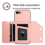 皮膚觸感四卡槽手機殼附手腕帶，適用於 iPhone 7 / 8 / SE 2020 2022、iPhone 13 Pro Max、iPhone 13 Pro、iPhone 13、iPhone 13 mini、iPhone 12、iPhone 12 Pro Max、iPhone 12 Pro