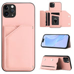 皮膚觸感四卡槽手機殼附手腕帶，適用於 iPhone 12 mini、iPhone 11 Pro Max、iPhone 11、iPhone 11 Pro、iPhone X / XS、iPhone XR、iPhone XS Max、iPhone 7 Plus / 8 Plus