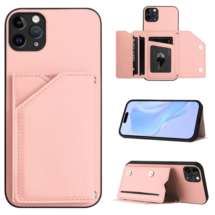 皮膚觸感四卡槽手機殼附手腕帶，適用於 iPhone 12 mini、iPhone 11 Pro Max、iPhone 11、iPhone 11 Pro、iPhone X / XS、iPhone XR、iPhone XS Max、iPhone 7 Plus / 8 Plus