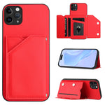 皮膚觸感四卡槽手機殼附手腕帶，適用於 iPhone 12 mini、iPhone 11 Pro Max、iPhone 11、iPhone 11 Pro、iPhone X / XS、iPhone XR、iPhone XS Max、iPhone 7 Plus / 8 Plus