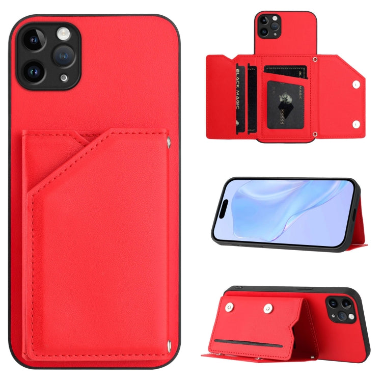 皮膚觸感四卡槽手機殼附手腕帶，適用於 iPhone 12 mini、iPhone 11 Pro Max、iPhone 11、iPhone 11 Pro、iPhone X / XS、iPhone XR、iPhone XS Max、iPhone 7 Plus / 8 Plus